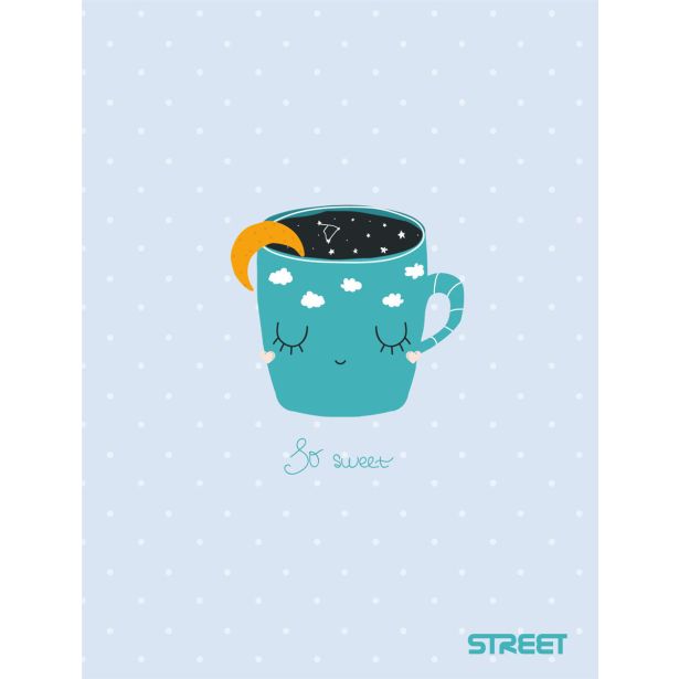 ŠOLSKI ZVEZEK STREET SWEET A4 KARO 1 CM, 54 LISTOV, SORT