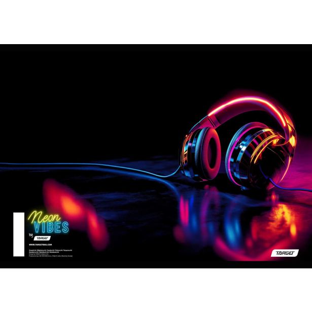 ŠOLSKI ZVEZEK TARGET A4 80L KARO NEON VIBES 28916
