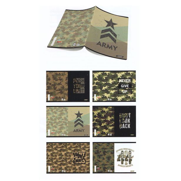 ŠOLSKI ZVEZEK TARGET A4 BREZČRTEN ARMY 26873