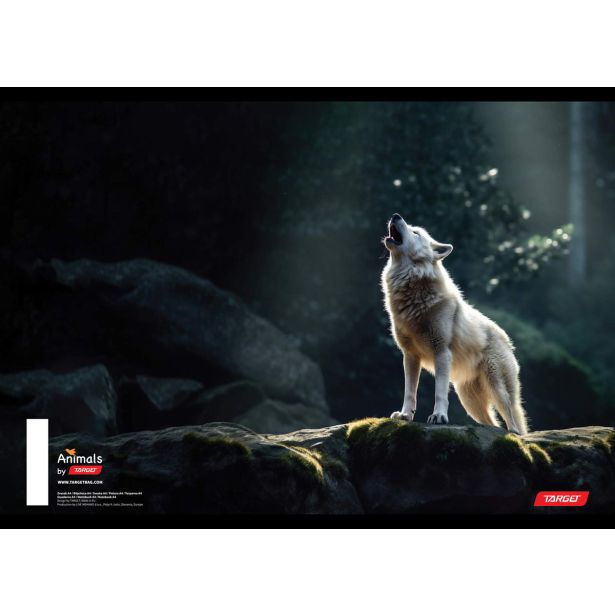 ŠOLSKI ZVEZEK TARGET A4 BREZČRTNI ANIMAL 52L 16530