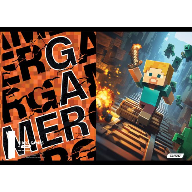 ŠOLSKI ZVEZEK TARGET A4 BREZČRTNI GAMER 28893 52L