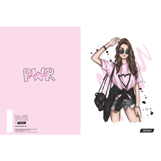 ŠOLSKI ZVEZEK TARGET A4 BREZČRTNI GIRL POWER 28181 52L