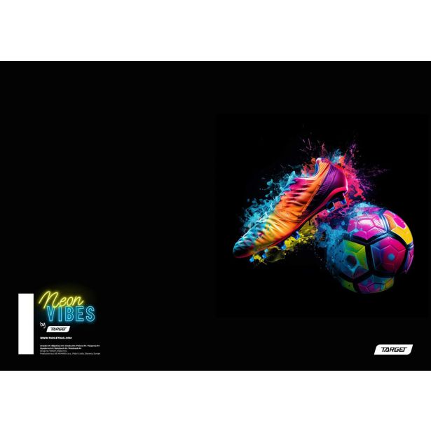 ŠOLSKI ZVEZEK TARGET A4 BREZČRTNI NEON VIBES 28169 52L