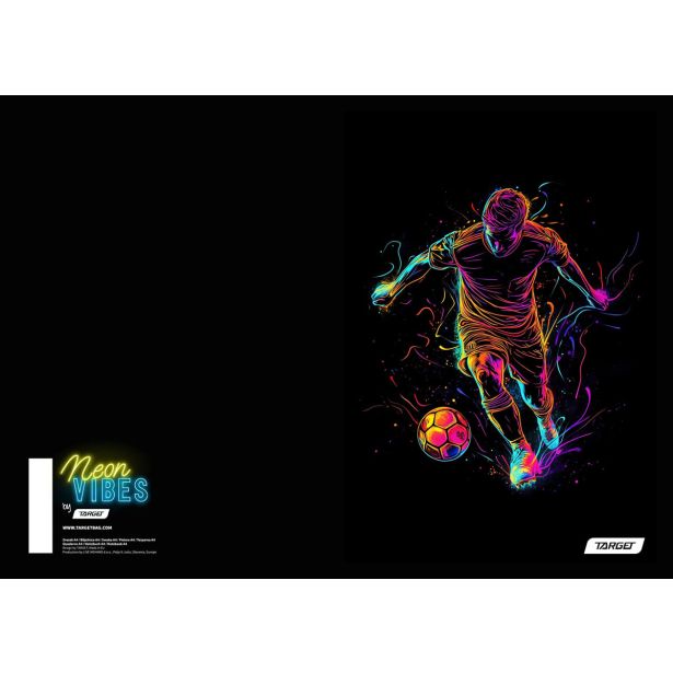 ŠOLSKI ZVEZEK TARGET A4 BREZČRTNI NEON VIBES 28169 52L