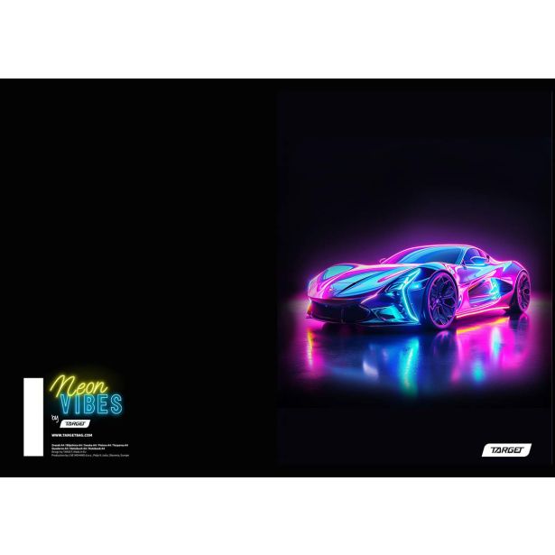 ŠOLSKI ZVEZEK TARGET A4 BREZČRTNI NEON VIBES 28169 52L