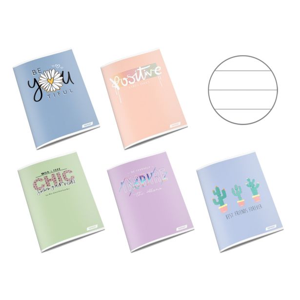 ŠOLSKI ZVEZEK TARGET A4 ČRTAST PASTEL 27023