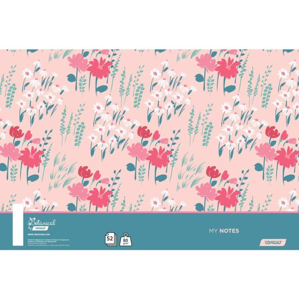ŠOLSKI ZVEZEK TARGET SPIRALNI A4 ČRTAST BOTANICAL 27881