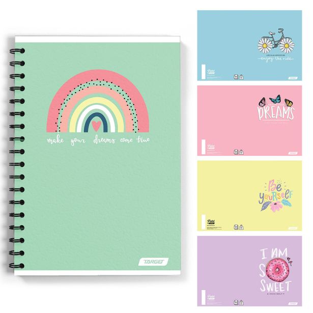 ŠOLSKI ZVEZEK TARGET SPIRALNI A4 KARO PASTEL 27460