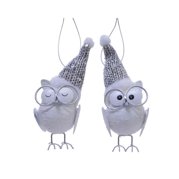 OKRASEK ZA JELKO SOVICA, BELE BARVE, SORT