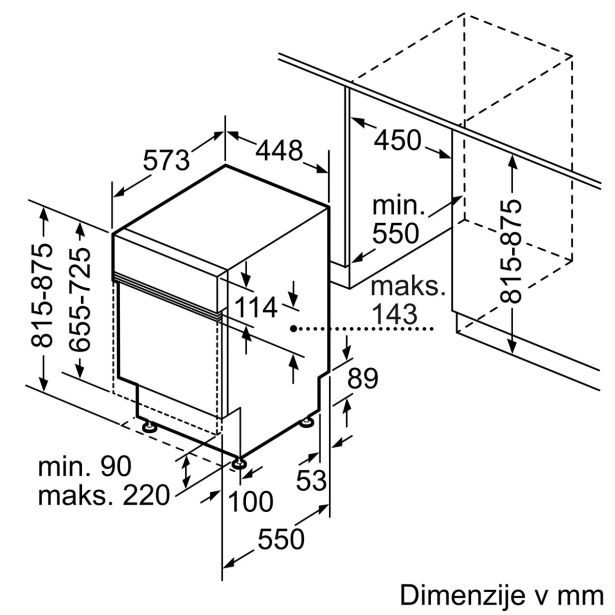 VGRADNI POMIVALNI STROJ BOSCH SPI2HKS59E VIDNA ARMATURA