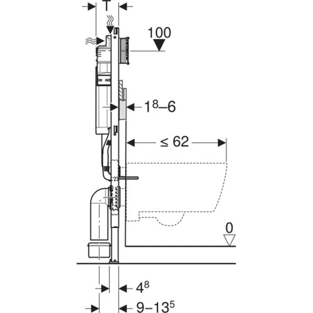 SPLAKOVALNIK, PODOMETNI GEBERIT DUOFIX WC ELEMENT 112CM