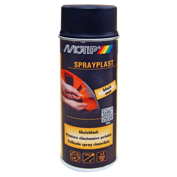 BARVNI SPREJ MOTIP SPRAYPLAST ČRNI MAT 400ML - FOLIJA SPREJ