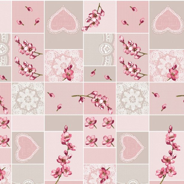 PRT NA ROLI NESE SRČKI, ROŽICE RDEČE ŠIRINA 140 CM