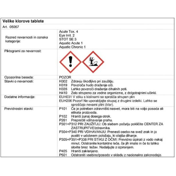 SREDSTVO ZA NEGO PLANET POOL VELIKE KLOROVE TABLETE 5 KG