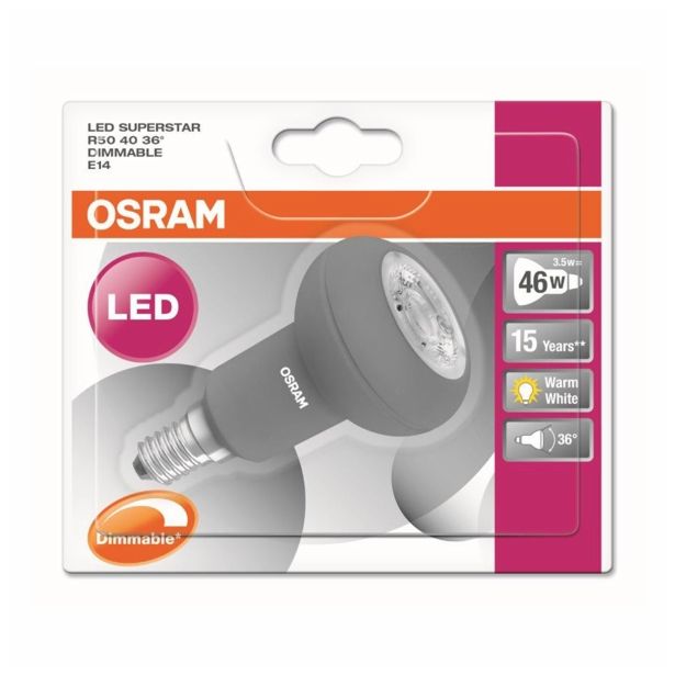 LED ŽARNICA E14 OSRAM SST R50 46 36° 3W/827 240V REFLEKTA DIM BL/1