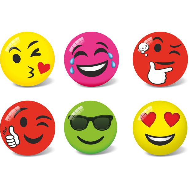 STAR ŽOGA EMOJI, SORT., 23CM