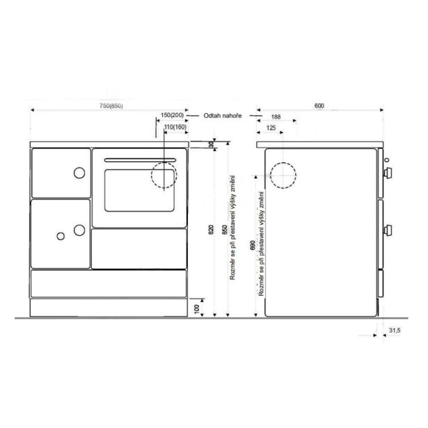 ŠTEDILNIK NA DRVA HAAS+SOHN HA 75.5-A ANTRACIT LEVI, S PEČICO