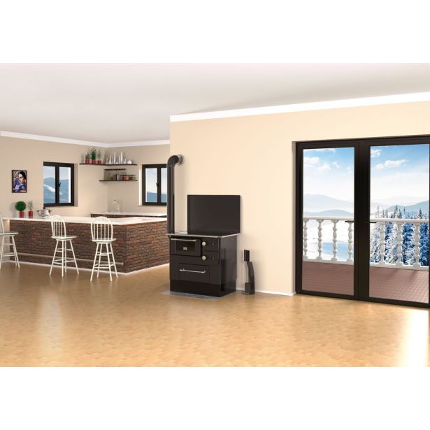 ŠTEDILNIK NA TRDA GORIVA ALFA PLAM REGULAR 46 LEVI ANTRACIT