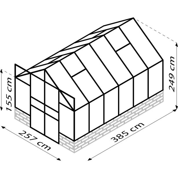 STEKLEN RASTLINJAK VITAVIA CASSANDRA 9900 ESG 3MM ČRNA 2.6X3.8M