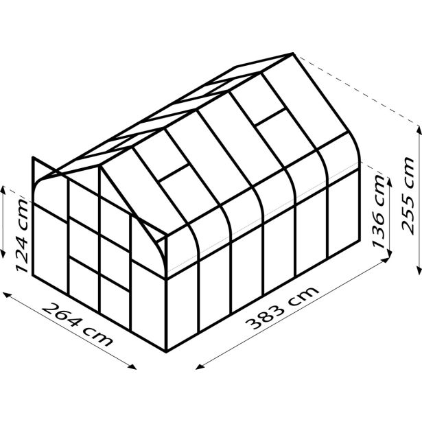 STEKLEN RASTLINJAK VITAVIA DIANA 9900 ESG 3MM SMARAGDNA 2.6X3.8M