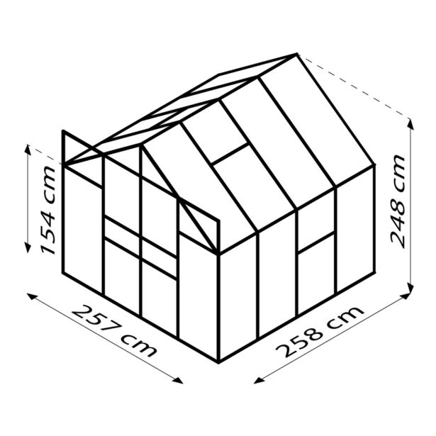 STEKLEN RASTLINJAK VITAVIA JUPITER 6700 ESG 3MM SMARAGDNA 2.6X2.6M