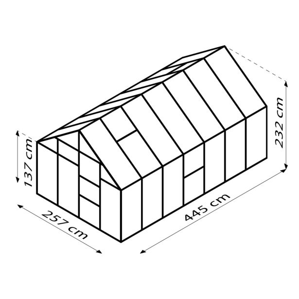 STEKLEN RASTLINJAK VITAVIA MERIDIAN 1 11500 ESG3MM SMARAGDNA 2.6X4.45M
