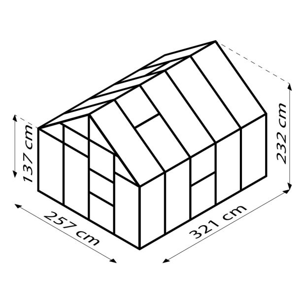 STEKLEN RASTLINJAK VITAVIA MERIDIAN 1 8300 ESG3MM ALU 2.6X3.2M