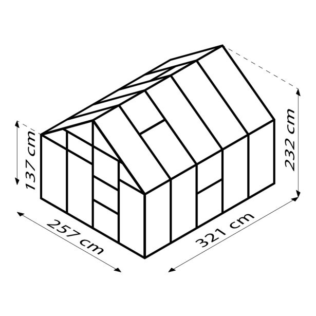 STEKLEN RASTLINJAK VITAVIA MERIDIAN 1 8300 ESG3MM ČRNA 2.6X3.2M