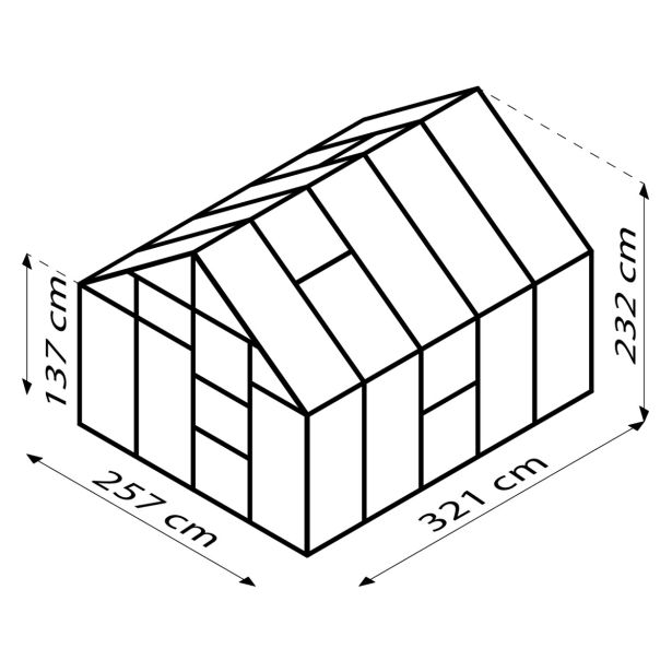 STEKLEN RASTLINJAK VITAVIA MERIDIAN 1 8300 ESG3MM SMARAGDNA 2.6X3.2M