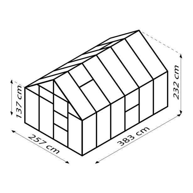 STEKLEN RASTLINJAK VITAVIA MERIDIAN 1 9900 ESG3MM ALU 2.6X3.8M