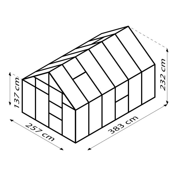 STEKLEN RASTLINJAK VITAVIA MERIDIAN 1 9900 ESG3MM ČRNA 2.6X3.8M