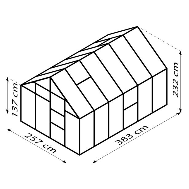 STEKLEN RASTLINJAK VITAVIA MERIDIAN 1 9900 ESG3MM SMARAGDNA 2.6X3.8M