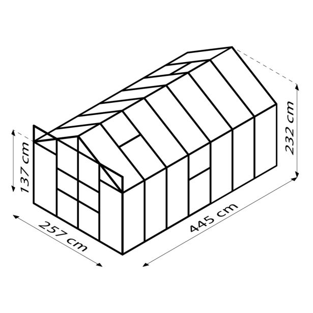 STEKLEN RASTLINJAK VITAVIA MERIDIAN 2 11500 ESG3MM ČRNA 2.6X4.4M