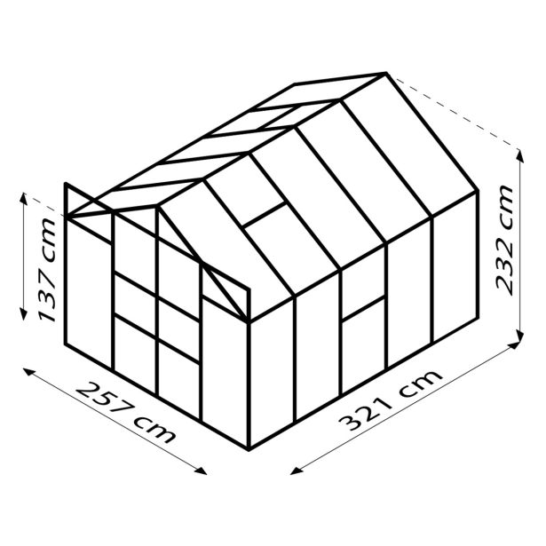 STEKLEN RASTLINJAK VITAVIA MERIDIAN 2 8300 ESG3MM ALU 2.6MX3.2M
