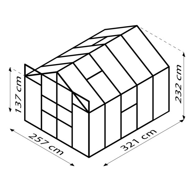 STEKLEN RASTLINJAK VITAVIA MERIDIAN 2 8300 ESG3MM ČRNA 2.6X3.2M