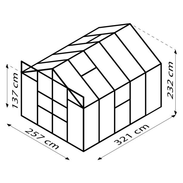 STEKLEN RASTLINJAK VITAVIA MERIDIAN 2 8300 ESG3MM SMARAGDNA 2.6MX3.2M