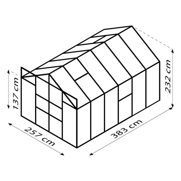 STEKLEN RASTLINJAK VITAVIA MERIDIAN 2 9900 ESG3MM ALU 2.6X3.8M