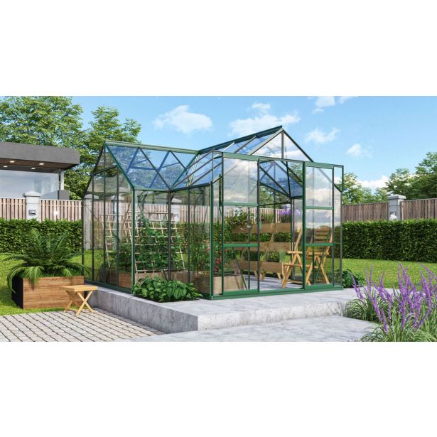STEKLEN RASTLINJAK VITAVIA ORANŽERIJA SIRIUS ESG 3MM SMARAGDNA 3.8X3.8M