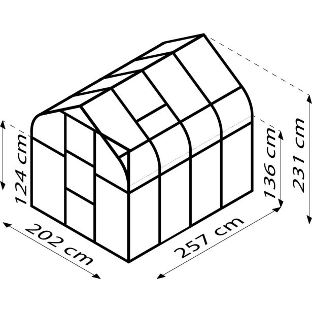 STEKLEN RASTLINJAK VITAVIA ORION 5000 ESG 3MM 2X2.6M ČRNA