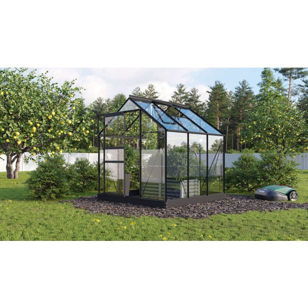 STEKLEN RASTLINJAK VITAVIA PLANET 3800 ESG 3MM, 1,95X1,95M ČRNA- RASTLINJAK+ OKVIR ZA TEMELJ