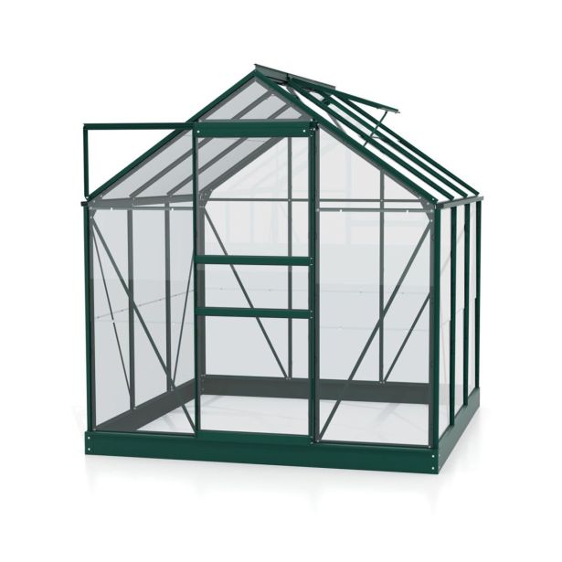 STEKLEN RASTLINJAK VITAVIA PLANET 3800 ESG 3MM, 1,95X1,95M SMARAGDNA -RASTLINJAK+OKVIR ZA TEMELJ