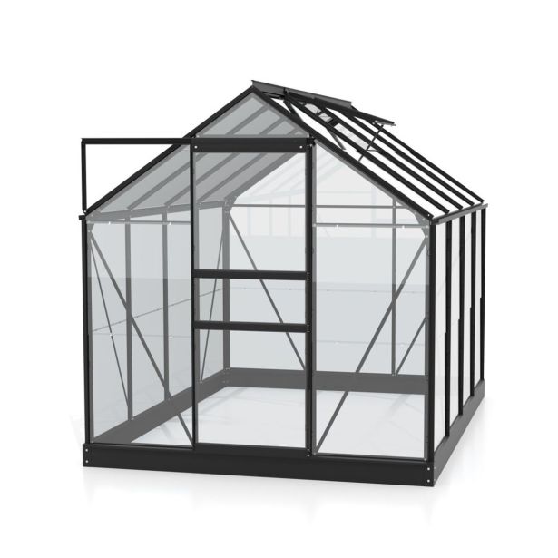 STEKLEN RASTLINJAK VITAVIA PLANET 5000 ESG 3MM, 1,95X2,57M ČRNA - RASTLINJAK+ OKVIR ZA TEMELJ