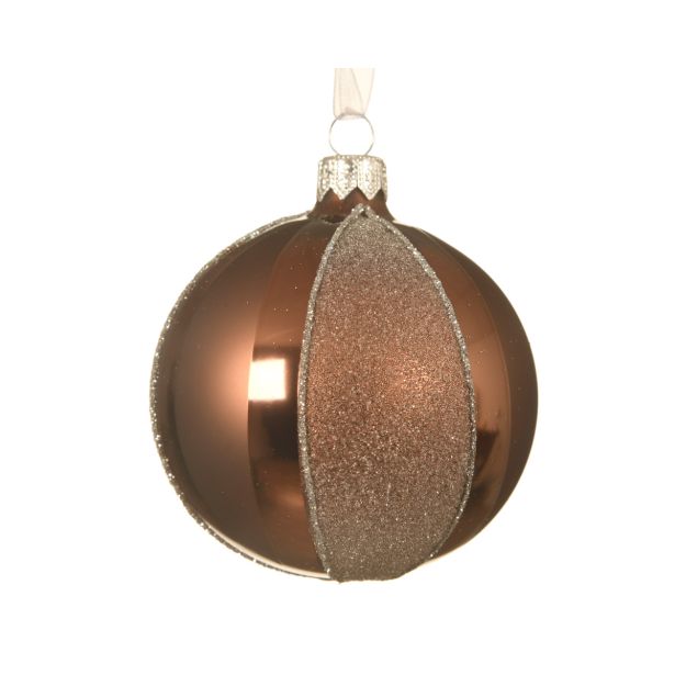 STEKLENA BUNKA DECORIS BARVE OREHA Z DEKORJEM FI 8 CM