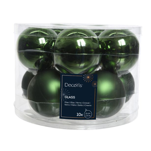 STEKLENA BUNKA DECORIS FI 6 CM TEMNO ZELENA 10/1
