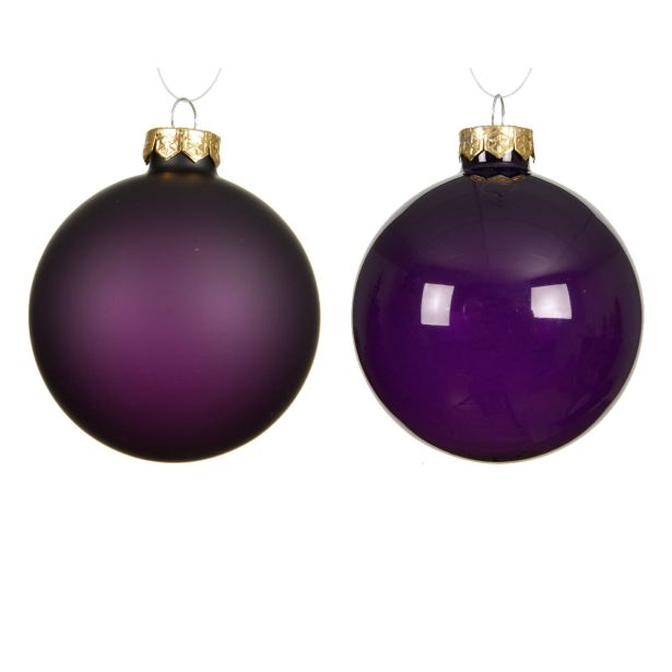 STEKLENA BUNKA DECORIS FI 8 CM, LILA 4/1 SIJOČA/MAT