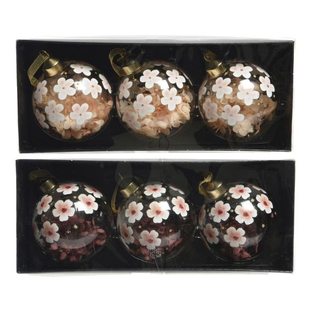 STEKLENA BUNKA DECORIS PROZORNE S CVETJEM 3/1 FI 8 CM SORT