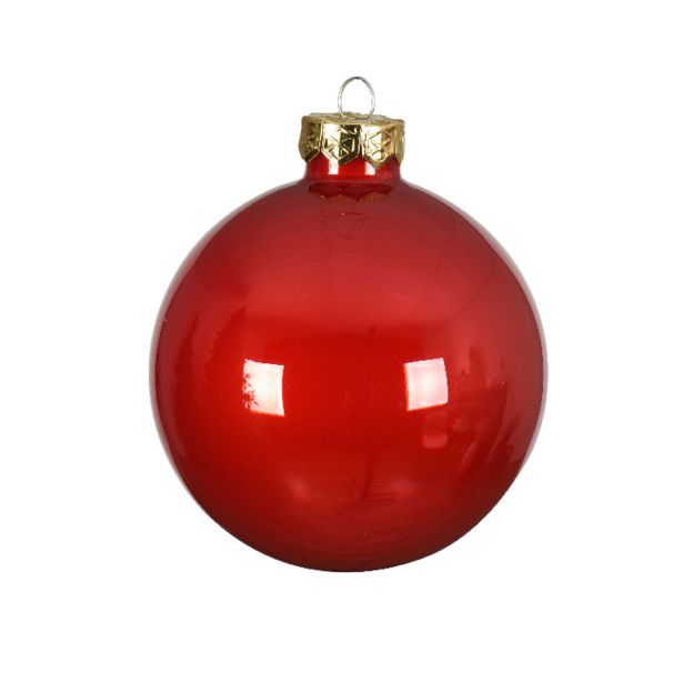 STEKLENA BUNKA DECORIS RDEČA FI 6 CM 49/1 SIJOČA/,MAT SORTIRANO