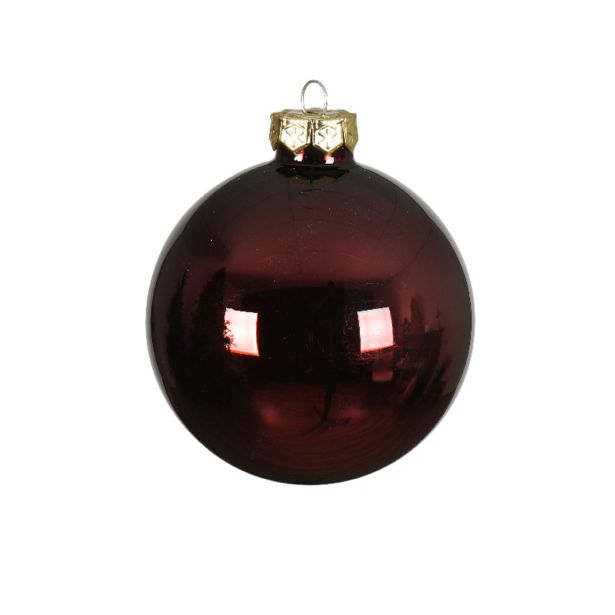 STEKLENA BUNKA DECORIS RDEČA FI 6 CM 49/1 SIJOČA/,MAT SORTIRANO