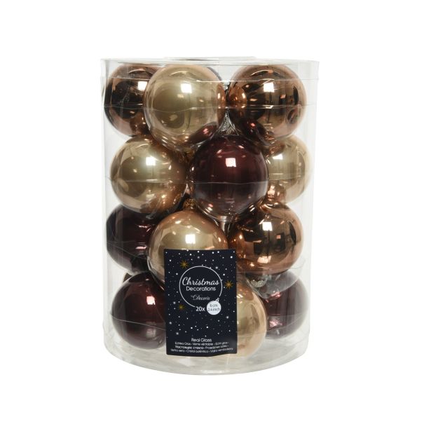 STEKLENA BUNKA DECORIS RJAVE BARVE MIX 20/1 FI 6 CM