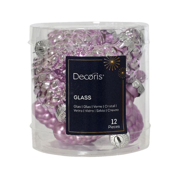 STEKLENA BUNKA DECORIS STORŽ, LILA, FI 2.5 CM 12/1